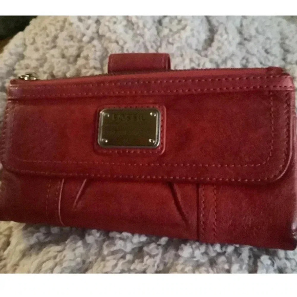 Fossil Long Live Vintage Red Wallet - Picture 8 of 9
